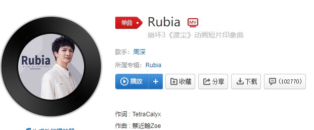 《抖音》Rubia歌曲信息介绍